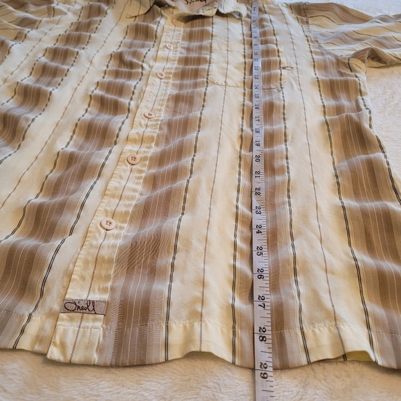 O'Neill Striped Collared Button Down Short Sleeve Shirt Men's Large - Picture 13 of 16